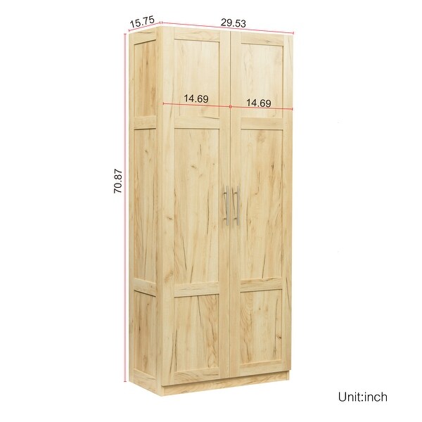 Modern High Wardrobe Cabinet with 2 Doors and 3 Partitions - - 37291385