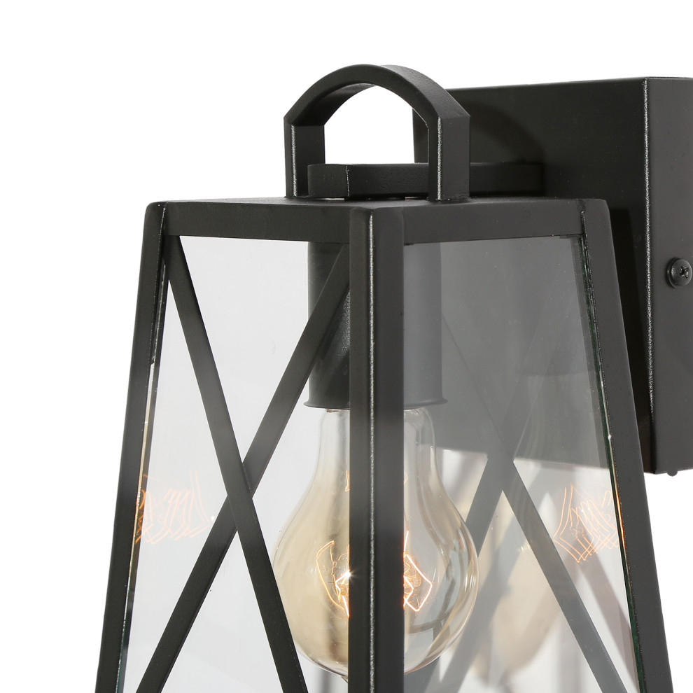 LNC Modern 1 Light Black Cage Outdoor Wall Light   Transitional   Outdoor Wall Lights And Sconces   by LNC  Houzz