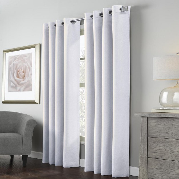 Habitat Margaret Light Filtering Richly Woven Textured Pattern Daytime Privacy Grommet Curtain Panel White