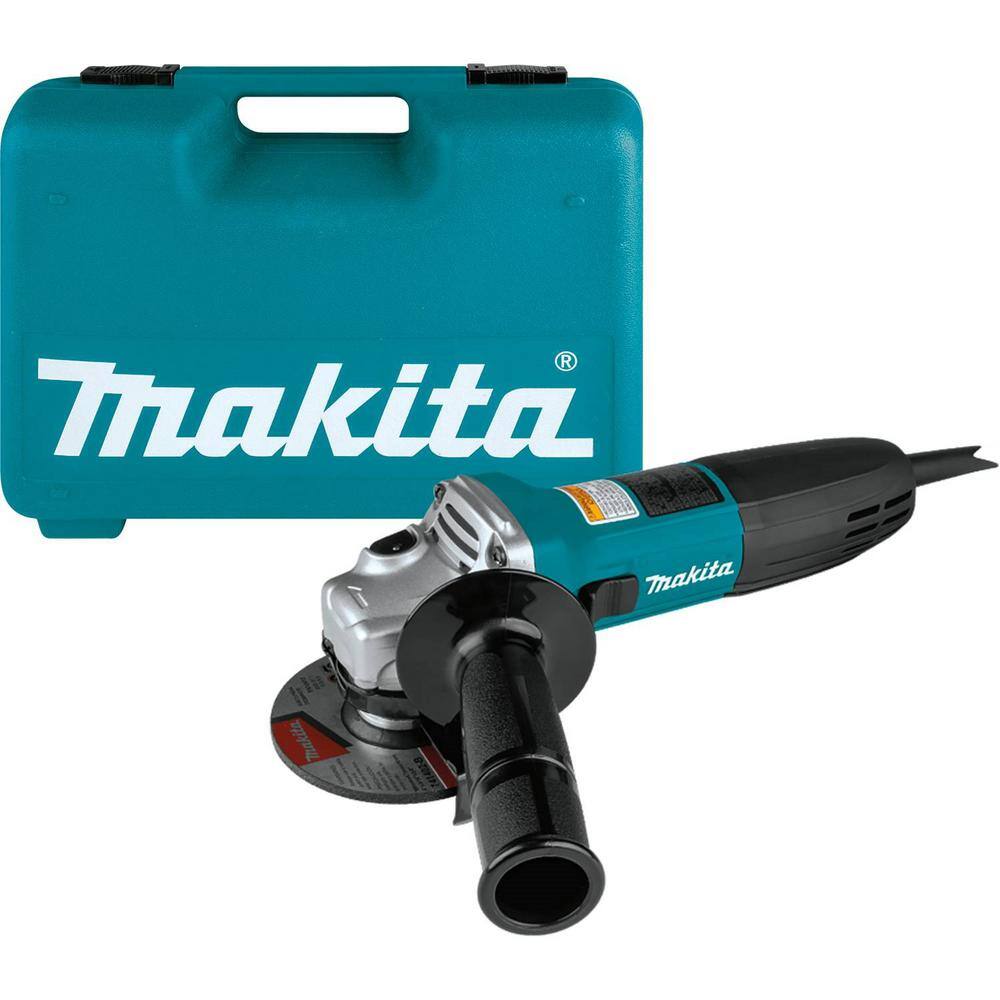 Makita 6 Amp Corded 4 in. Lightweight Angle Grinder with Grinding Wheel Wheel Guard Side Handle Hard Case GA4030K