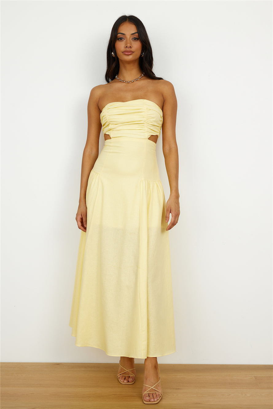 Garden Dance Midi Dress Yellow