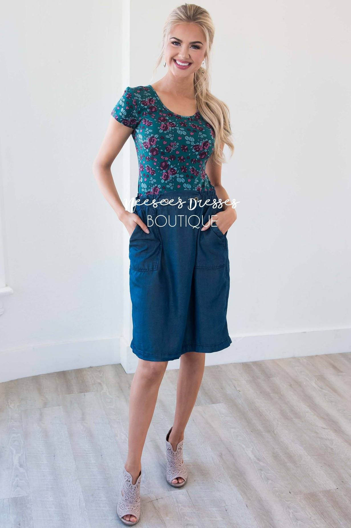 Chase Away My Blues Button Trim Skirt