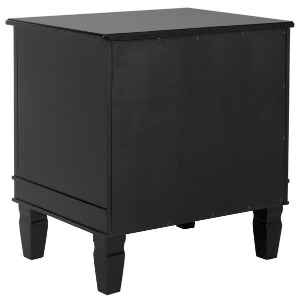 SAFAVIEH Kira Three Drawer Black / Black Night Stand - - 14428356