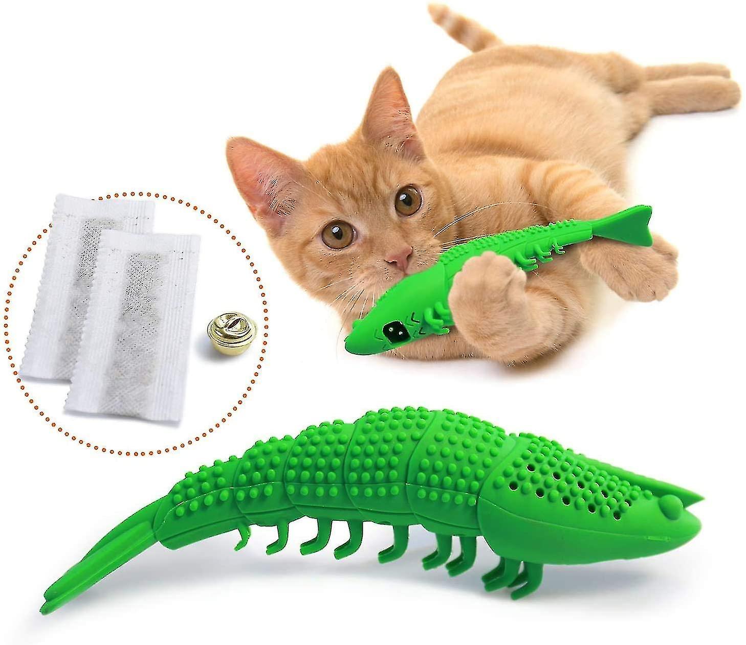 Cat Toothbrush Catnip Toy - Durable Hard Rubber - Cat Dental Care， Cat Interactive Toothbrush Chew T