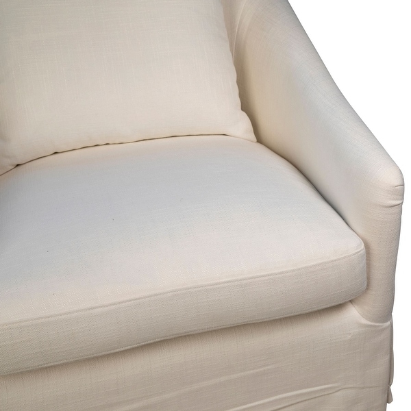 Leo Upholstered Performance Linen Slip Cover Occasional Chair in Oatmeal
