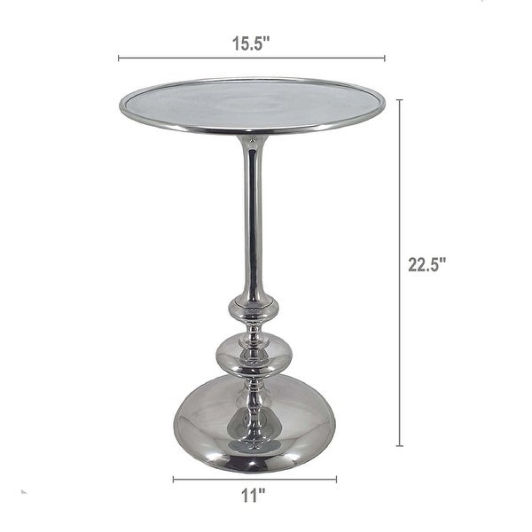 AandB Home Cheshire Aluminum Round Side Table - Silver