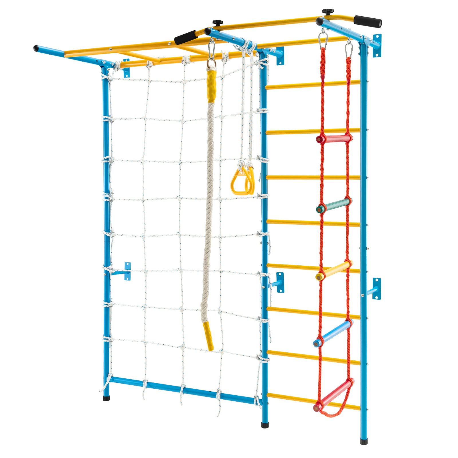 Costzon Climbing Toys for Toddlers, Kids Ladder Wall Set for Exercise, Indoor Steel Stall Bars with Wall Ladder