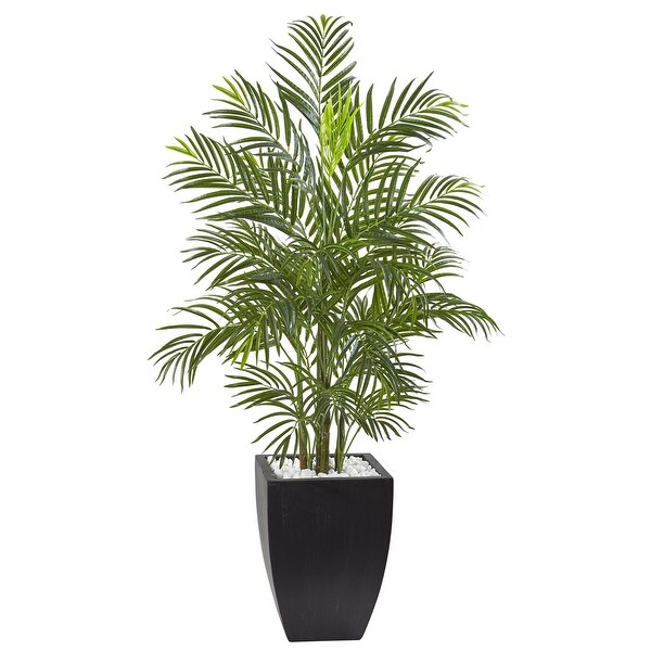 4.5' Areca Palm Tree with Black Wash Planter UV Resistant (Indoor/Outdoor)