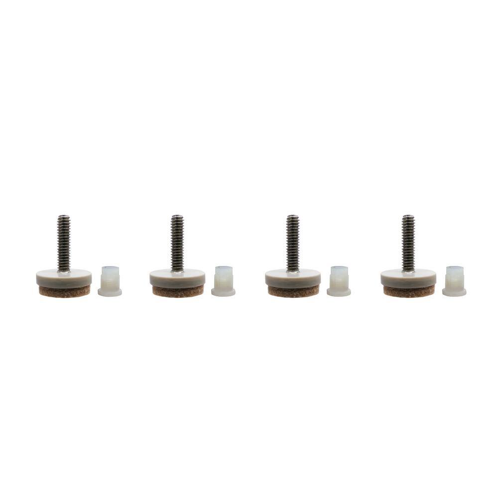 Everbilt 1 in. Beige Round Felt Threaded Stem Furniture Glides for Floor Protection (4-Pack) 49908