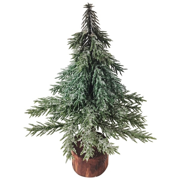 7.5 Frosted Icy Pine Christmas Tree with Jute Base