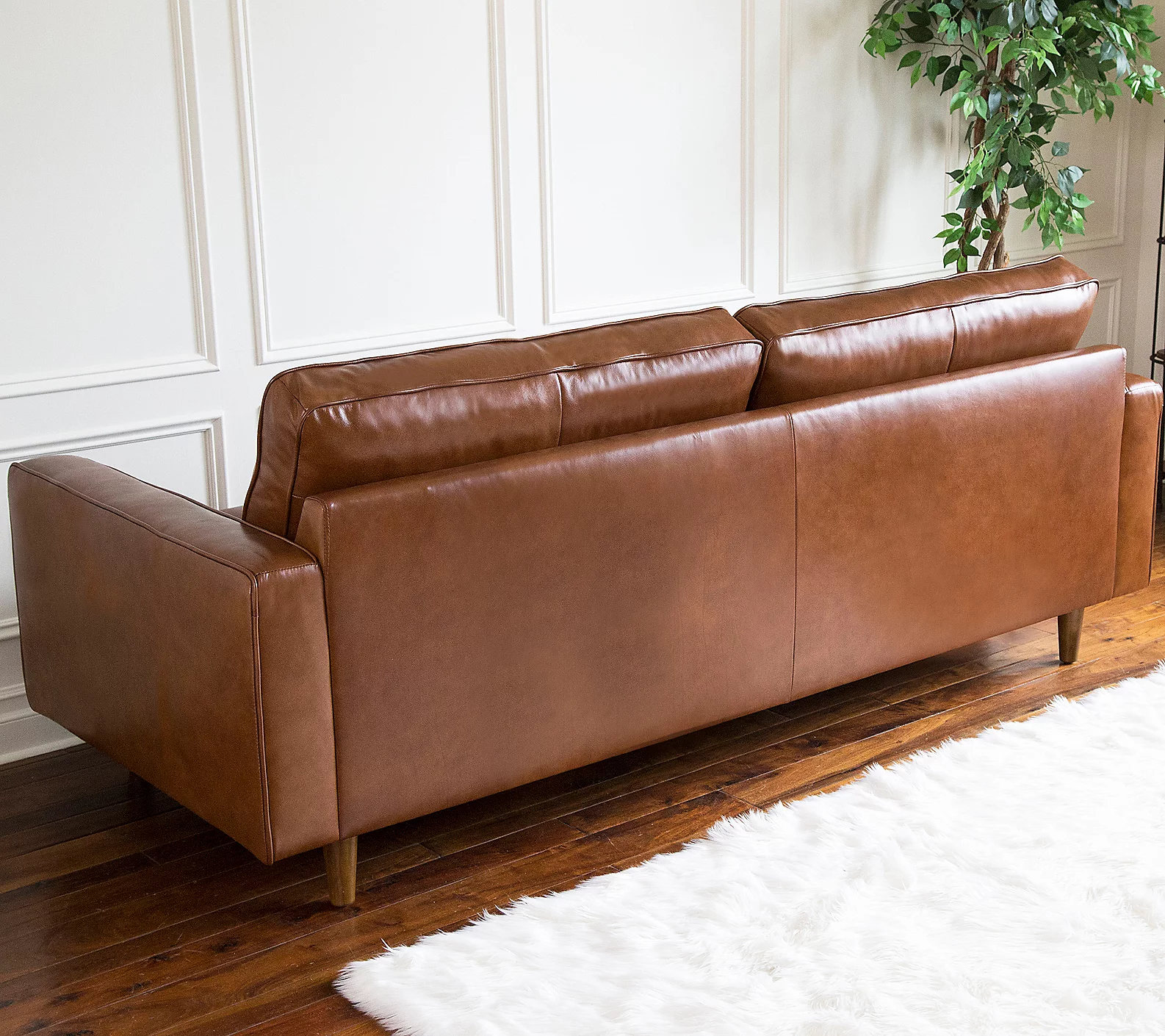 Cassidy Mid-Century Leather Sofa by Abbyson Living