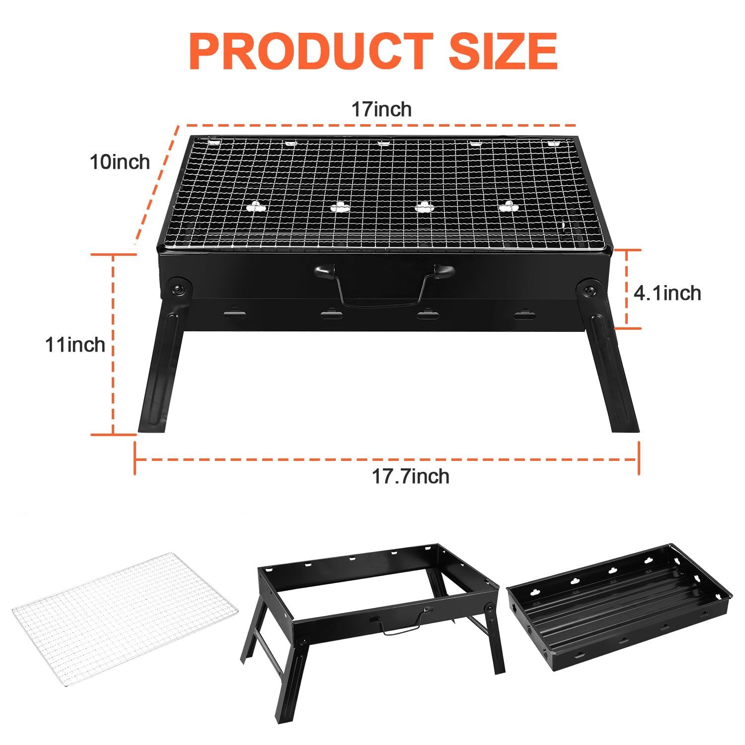 iMountek Portable BBQ Foldable Lightweight Smoker Charcoal Grill for Camping Picnics Garden Grilling