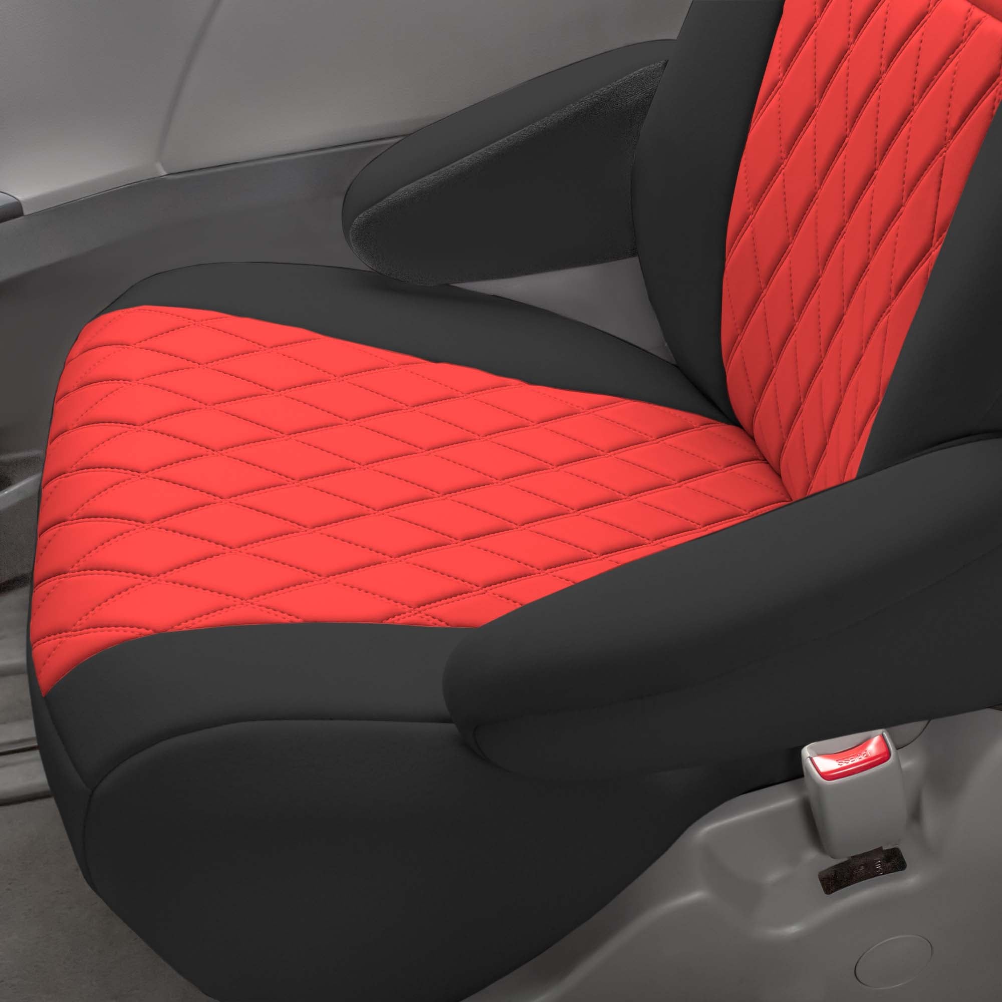 TLH Custom Fit Car Seat Covers for Toyota Sienna 2011-2020， Car Seat Cover Middle Set， Automotive Seat Covers in Red Neoprene， Waterproof and Washable Seat Covers