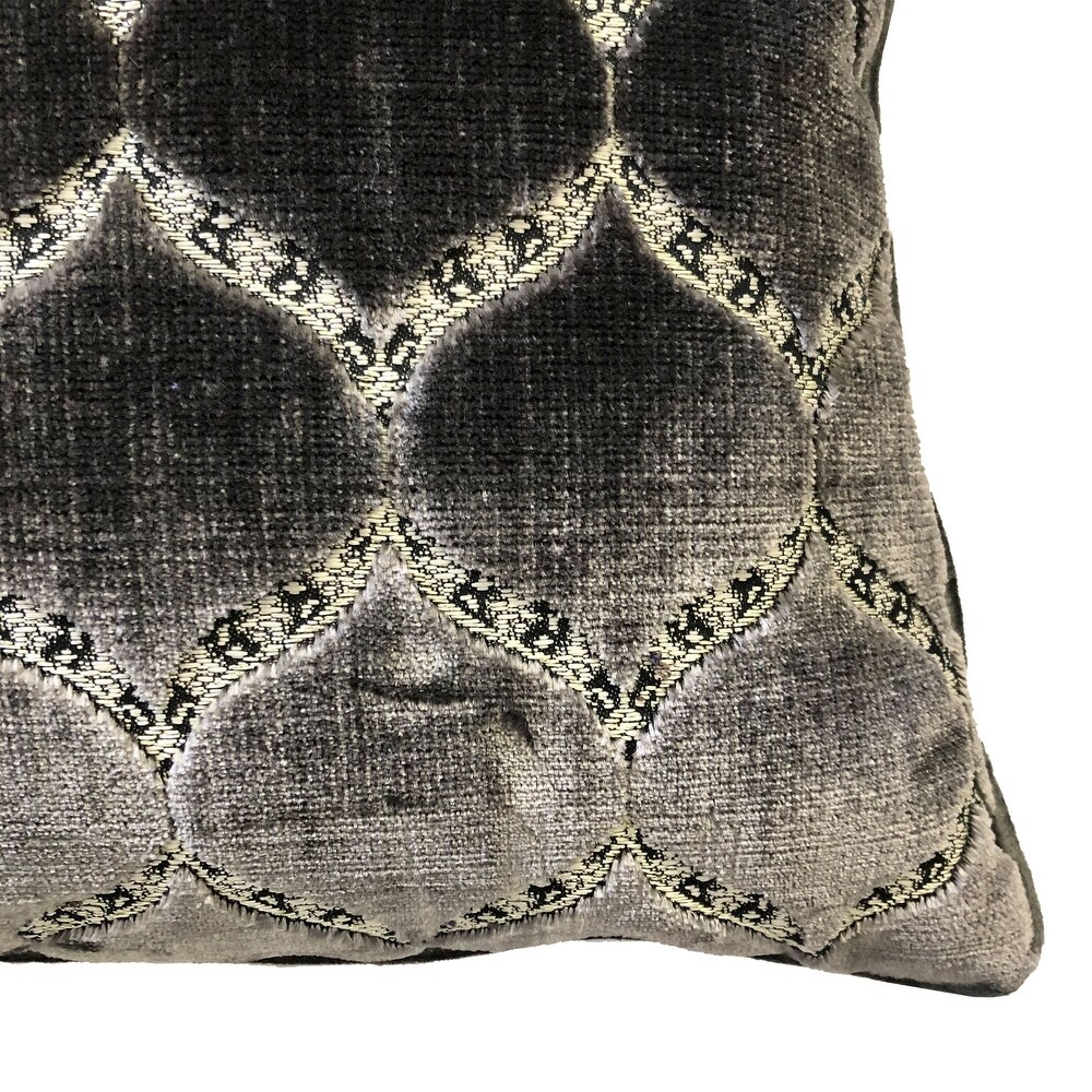 Rodeo Home Eliza Luxury Geomtric Cut Velvet Lumbar Pillow