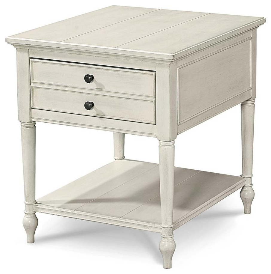 End Table Side UNIVERSAL SUMMER HILL Open Shelf Cotton White Maple 1   Farmhouse   Side Tables And End Tables   by EuroLuxHome  Houzz