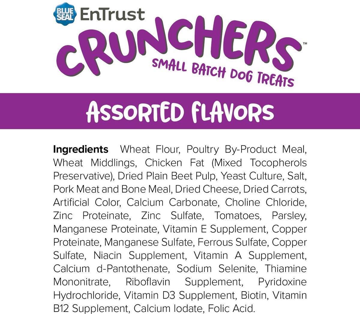 Blue Seal EnTrust Crunchers Assorted Crunchy Dog Treats， Medium， 3.5-lb bag