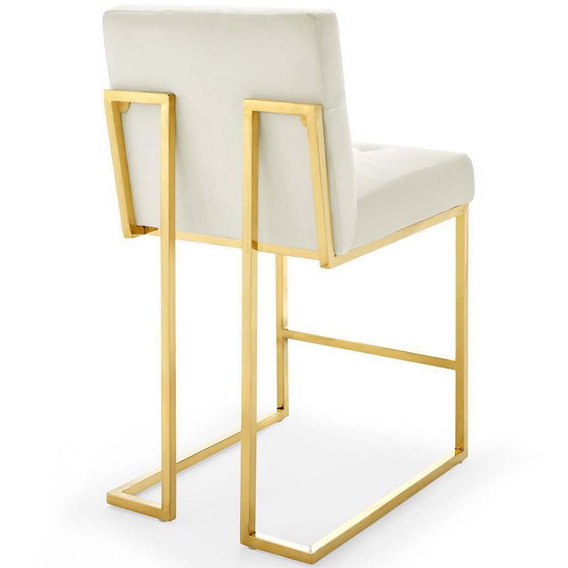 Modway Privy Gold Stainless Steel Performance Velvet Counter Stool Set of 2