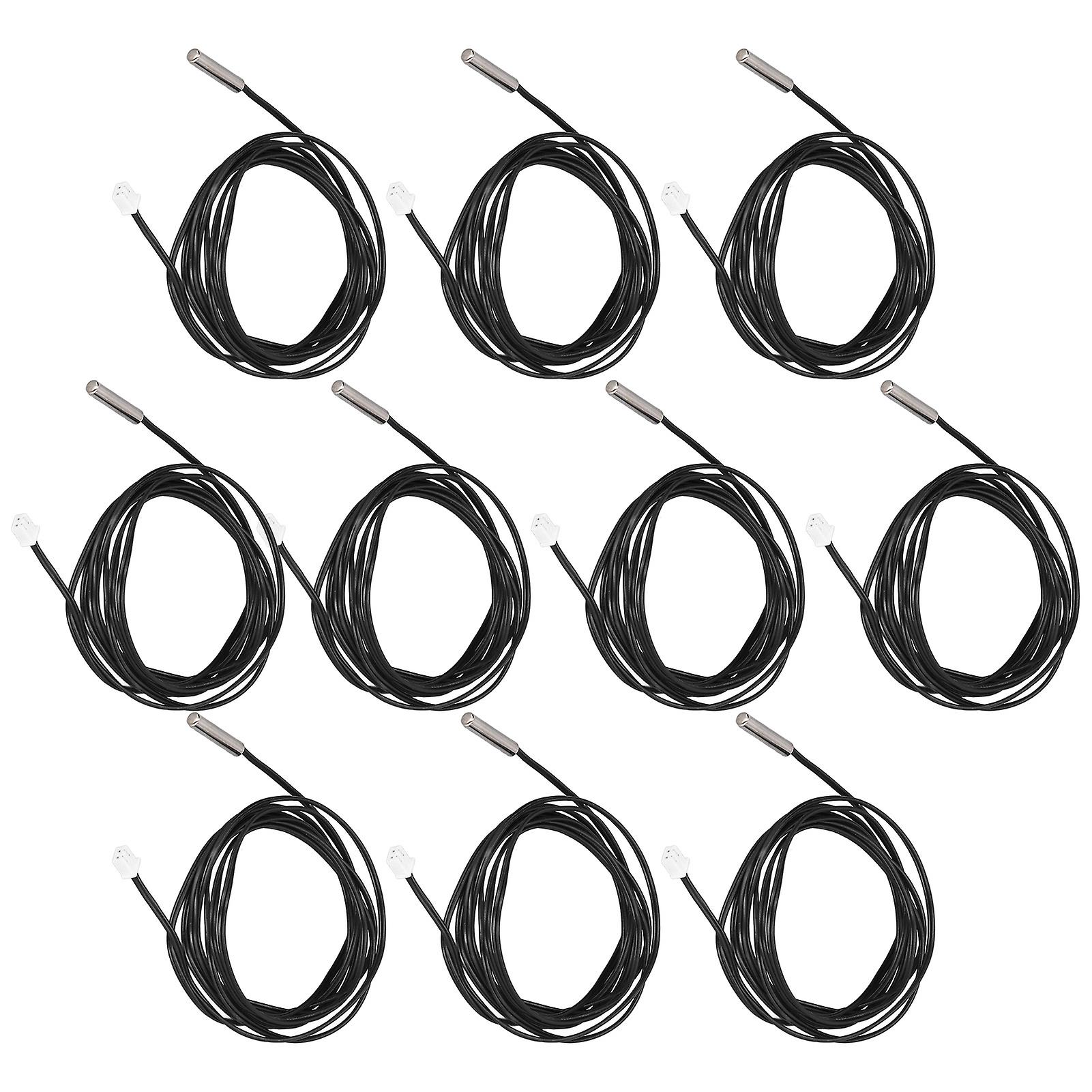 10pcs Thermistor Sensor Ntc Temp Probe 5x25mm Cylindrical Head 2 Meters Cable Length5k B3470