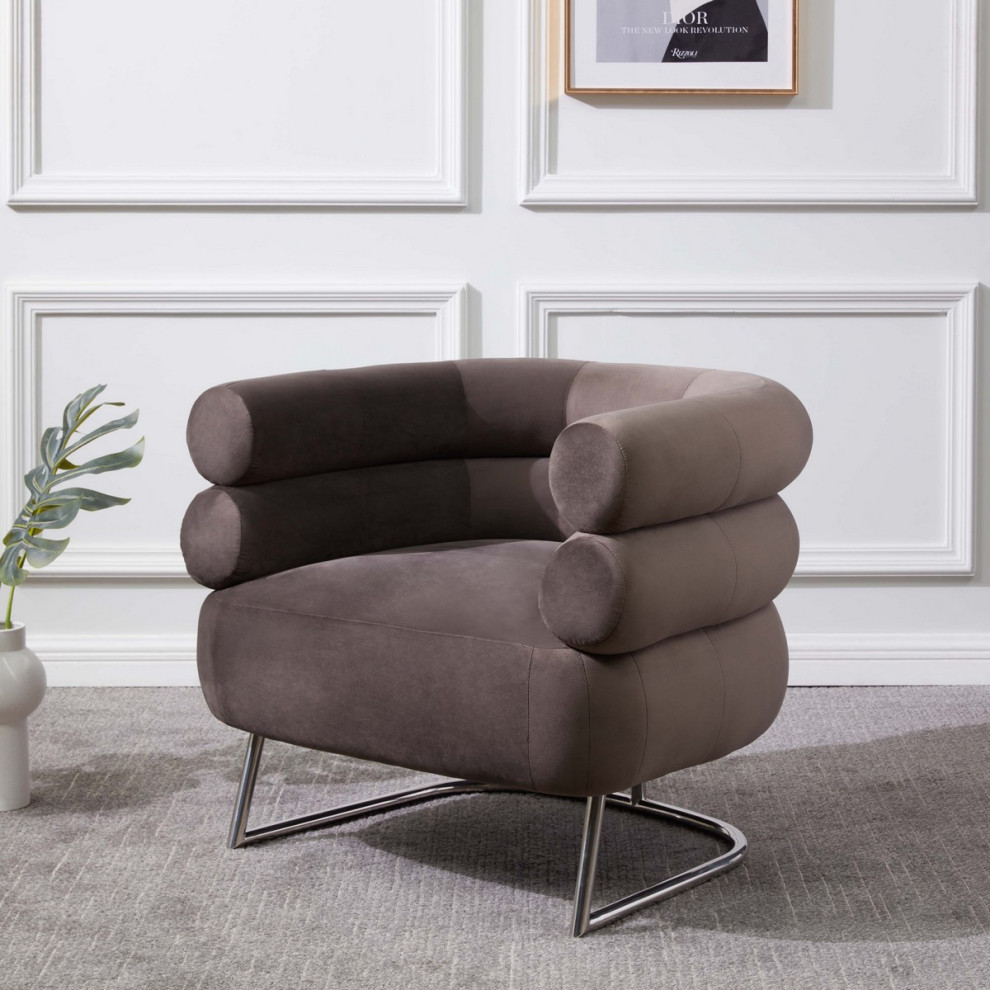 Safavieh Couture Jacobson Modern Accent Chair Dark Brown/Silver   Contemporary   Armchairs And Accent Chairs   by Safavieh  Houzz