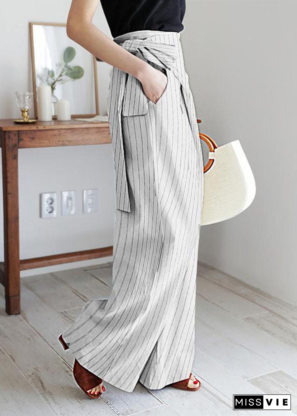 High Waist Vintage Women Long Palazzo Trouser Wide Leg Pants