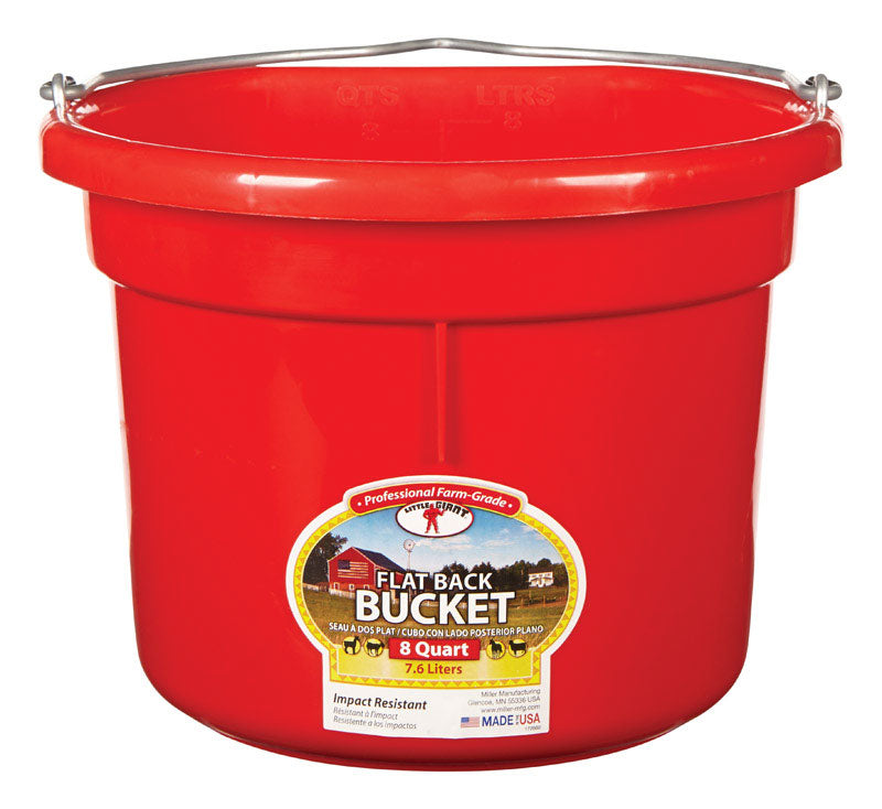 FLAT BACK BUCKET RED 8QT