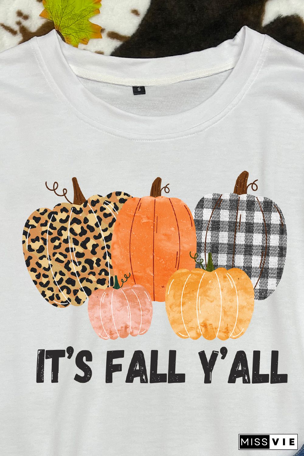 Fall Pumpkin Print O-neck Long Sleeve Sweatshirts Women Wholesale