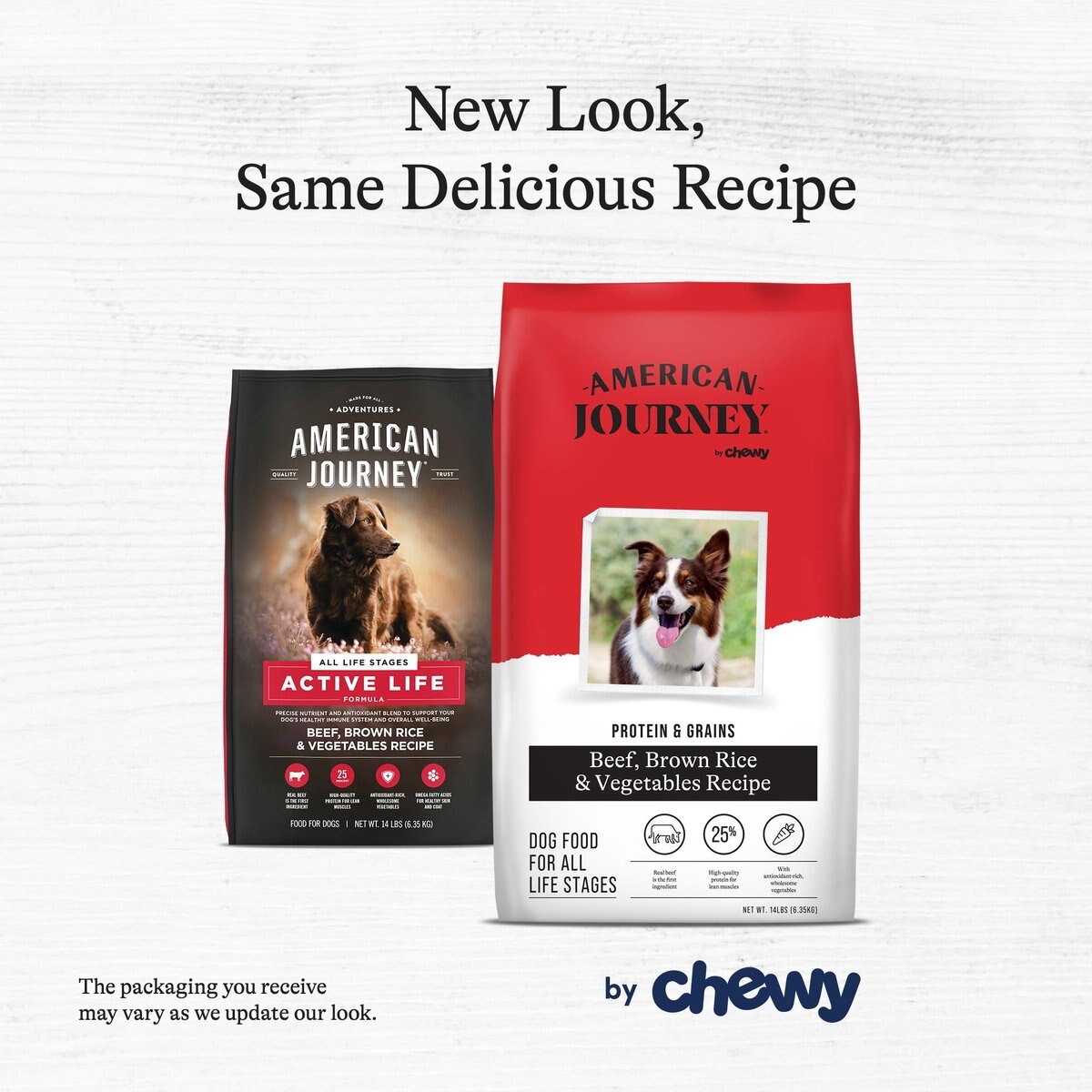 American Journey Protein and Grains Beef， Brown Rice and Vegetables Recipe Dry Dog Food