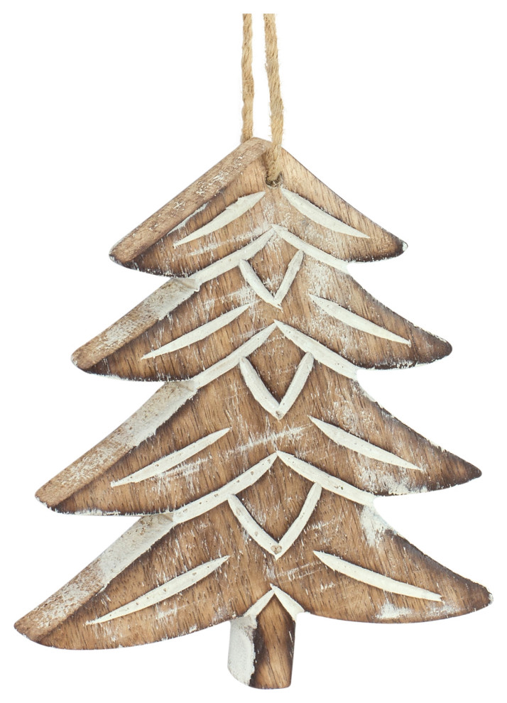 Tree Ornament  12 Piece Set  4 quotH  5.75 quotH Wood   Transitional   Christmas Ornaments   by Timeout PRO  Houzz