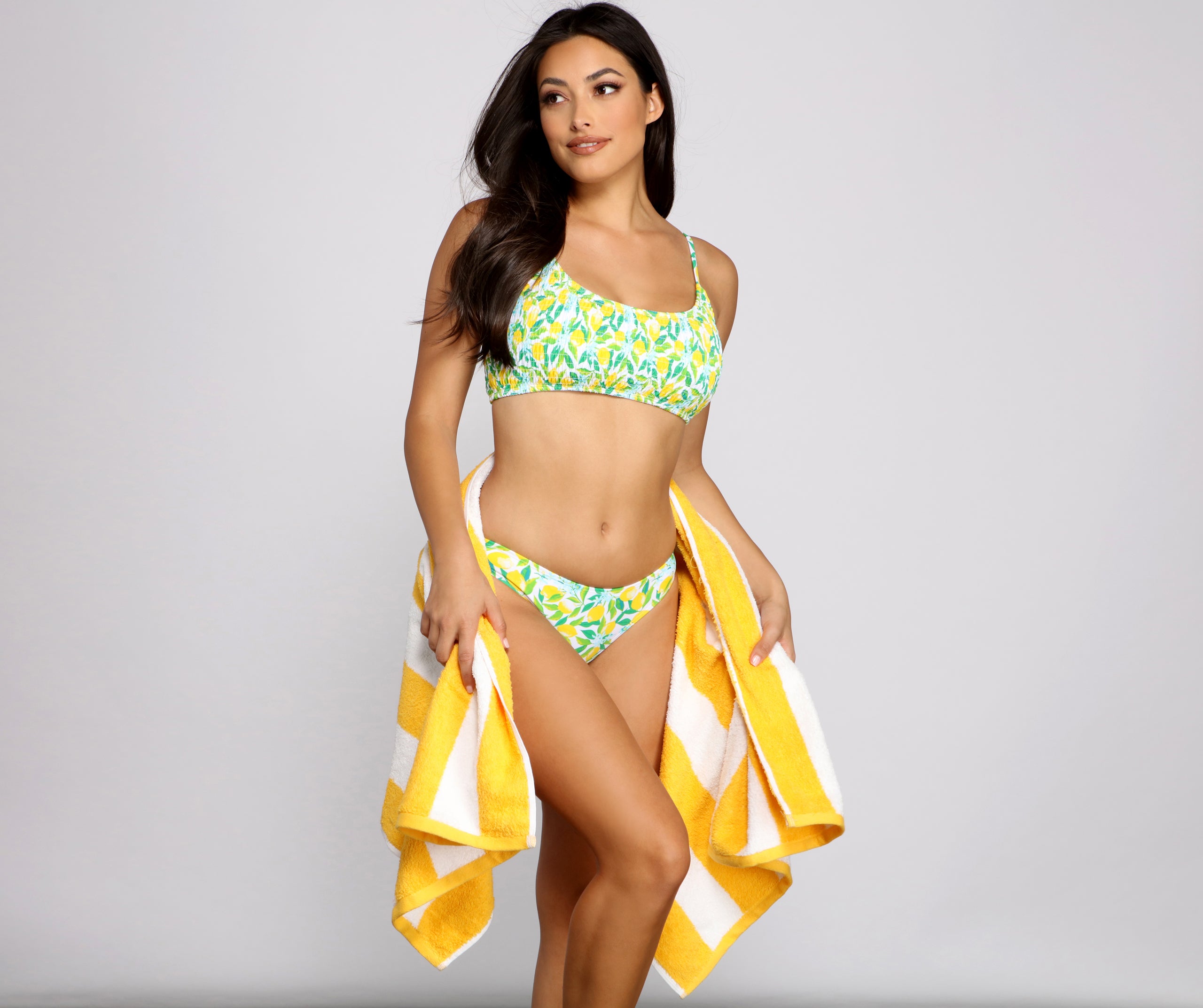 You're The Zest Lemon Print Bikini Top