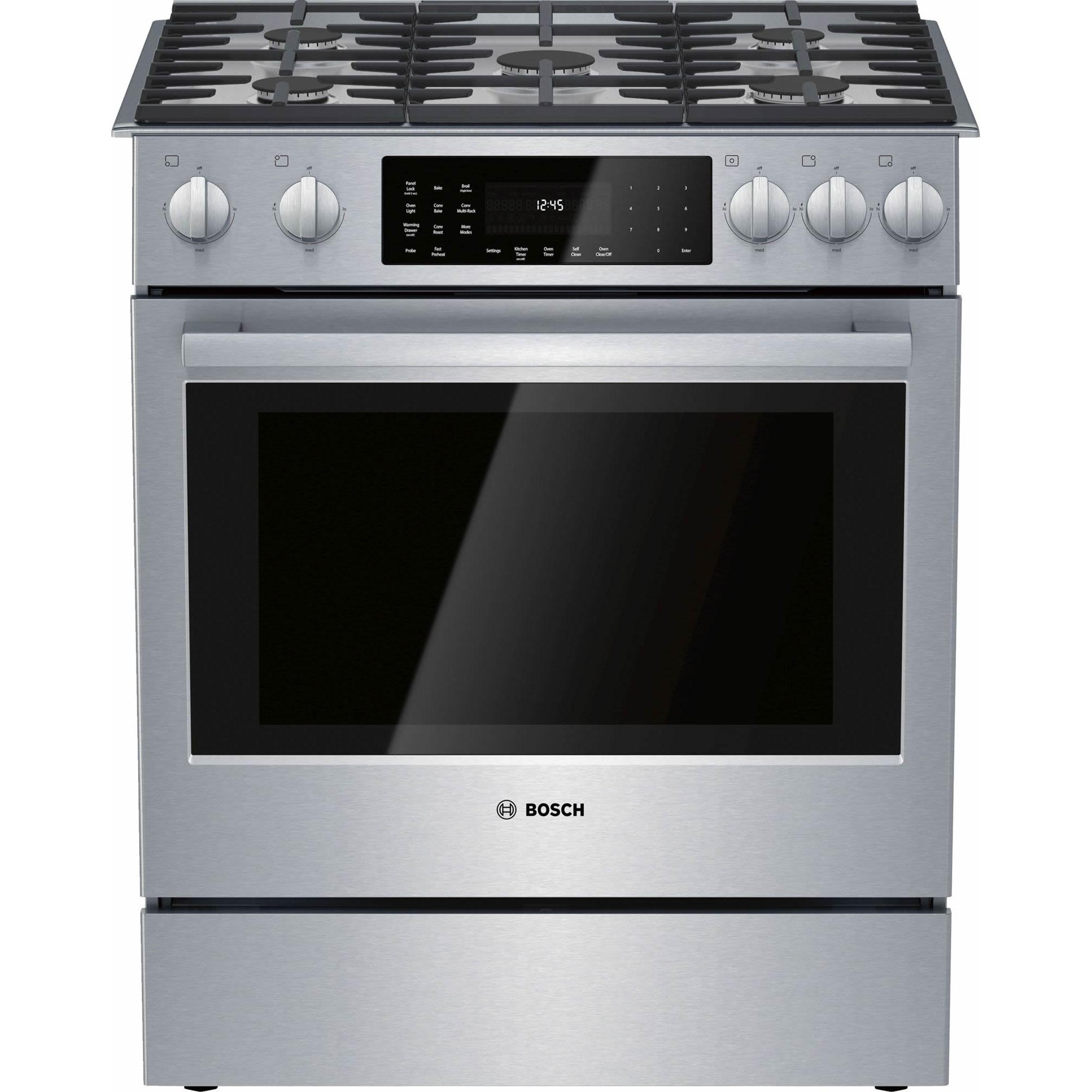 Bosch 30-inch Slide-In Dual Fuel Range HDI8056U