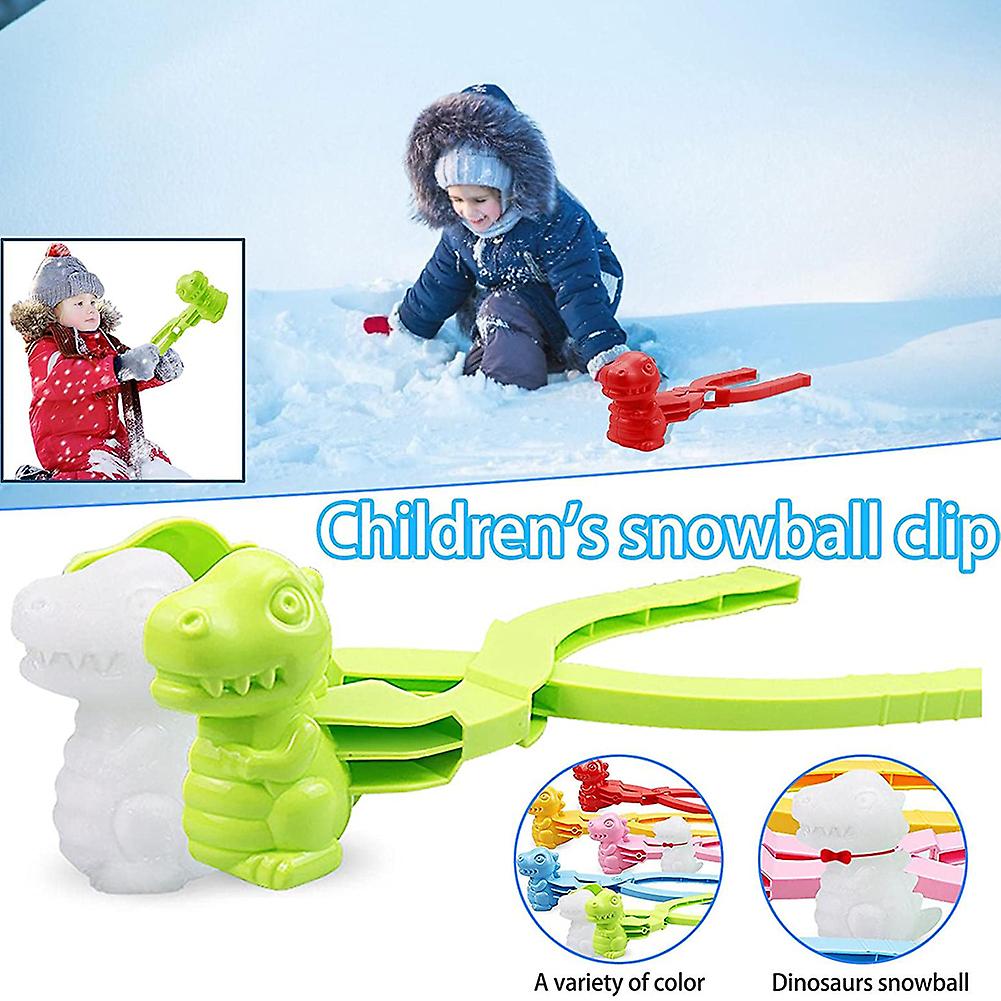 Winter Children Dinosaur Snowball Clip Toy For Outdoor Playing In The Snow Snowball Fights Sandy Beach Snowball Toys Blue