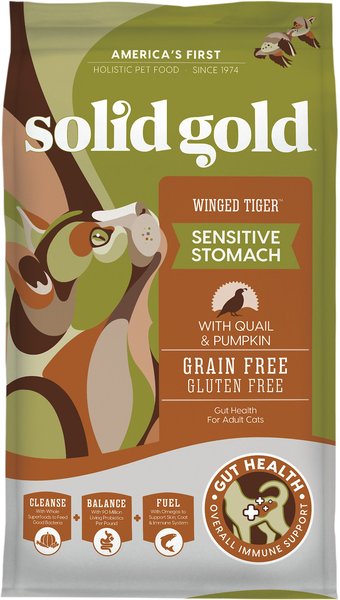 Solid Gold Winged Tiger with Quail and Pumpkin Grain-Free Sensitive Stomach Adult Dry Cat Food