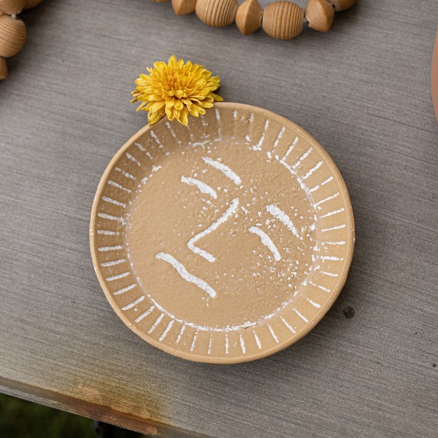 Sun Face Trinket Dish Tan Cast Iron By Foreside Home amp Garden