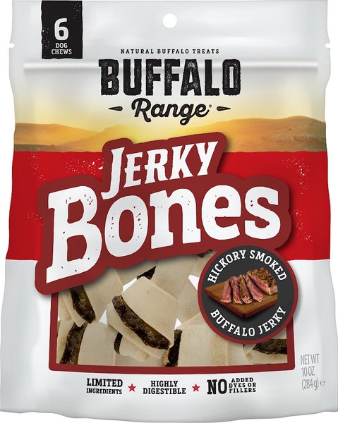 Buffalo Range All Natural Grain-Free Jerky Bone Rawhide Dog Treats