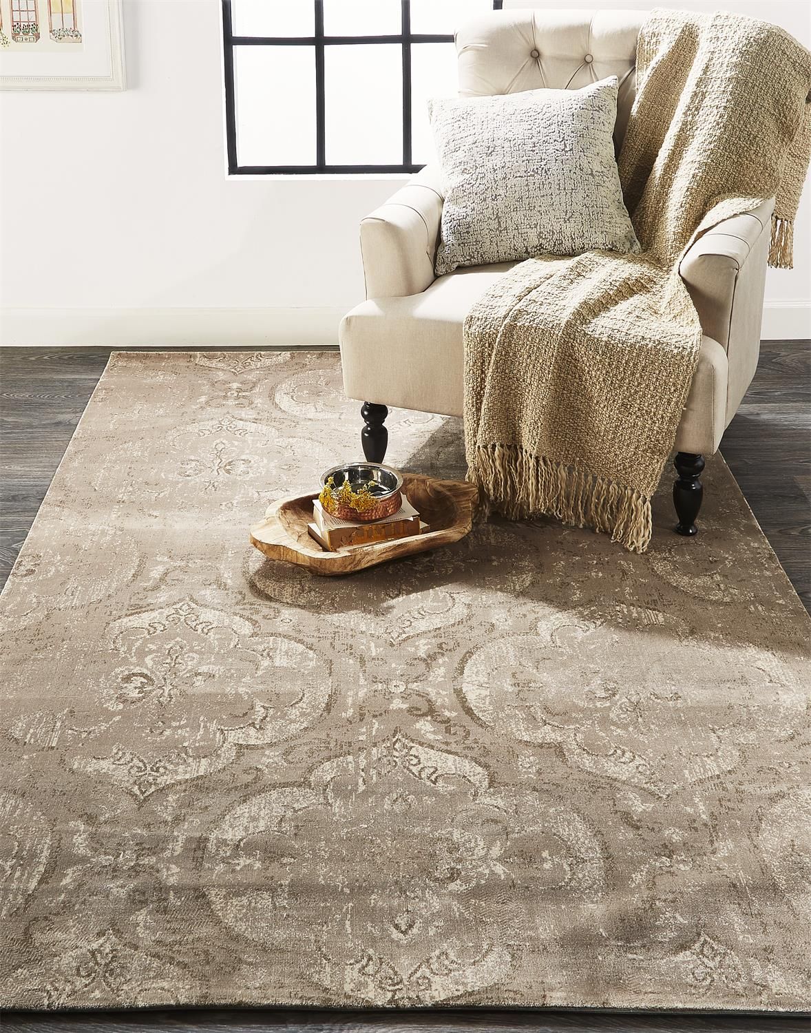 Margaux Taupe and Cream Rug by BD Fine