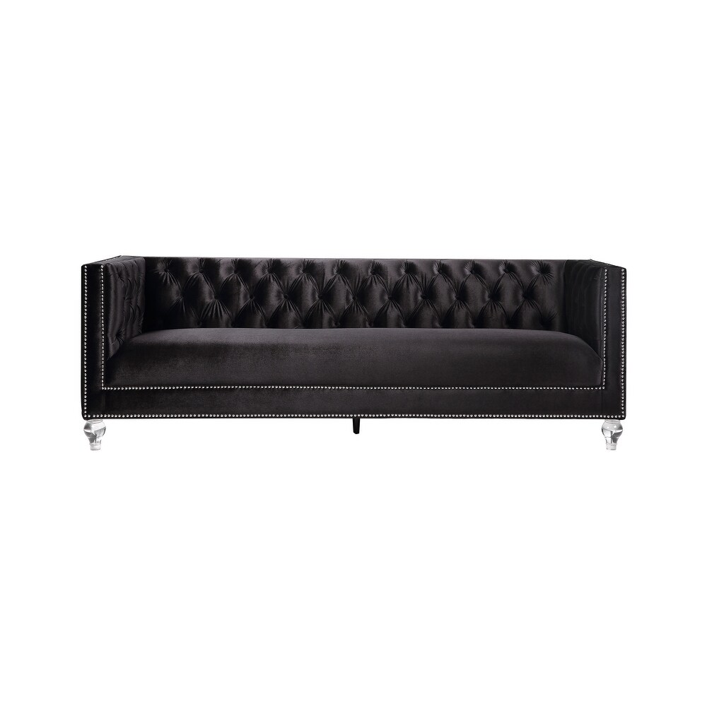 ACME Heibero Sofa with 2 Pillows in Black