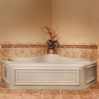 Hydro Systems Montgomery 60 in. Acrylic Corner Drop-in Whirlpool Bathtub in White MTG6060AWPW