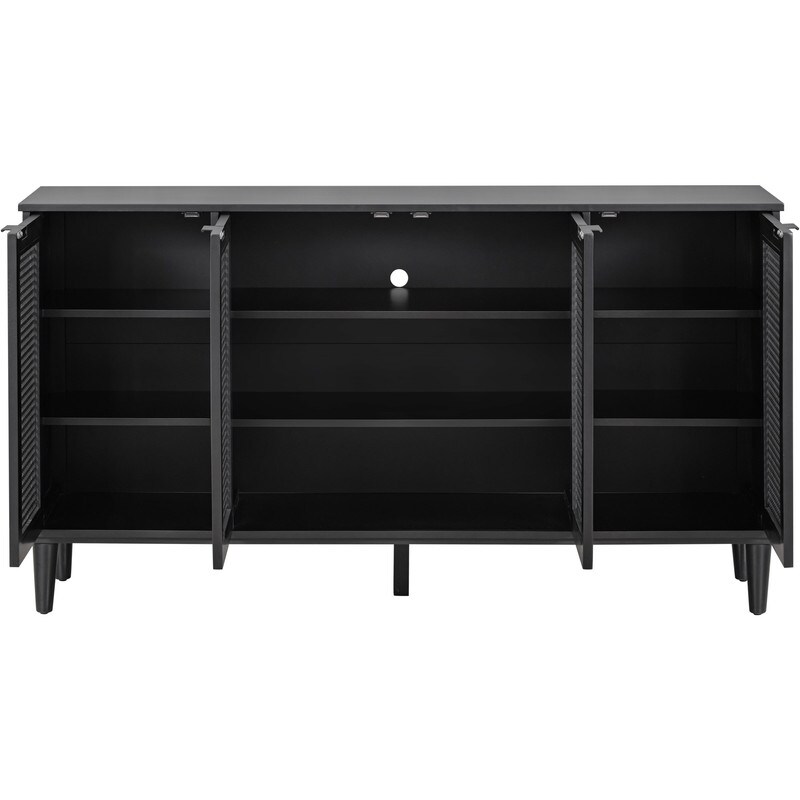 Classic Large Storage Space Sideboard with Artificial Rattan Door