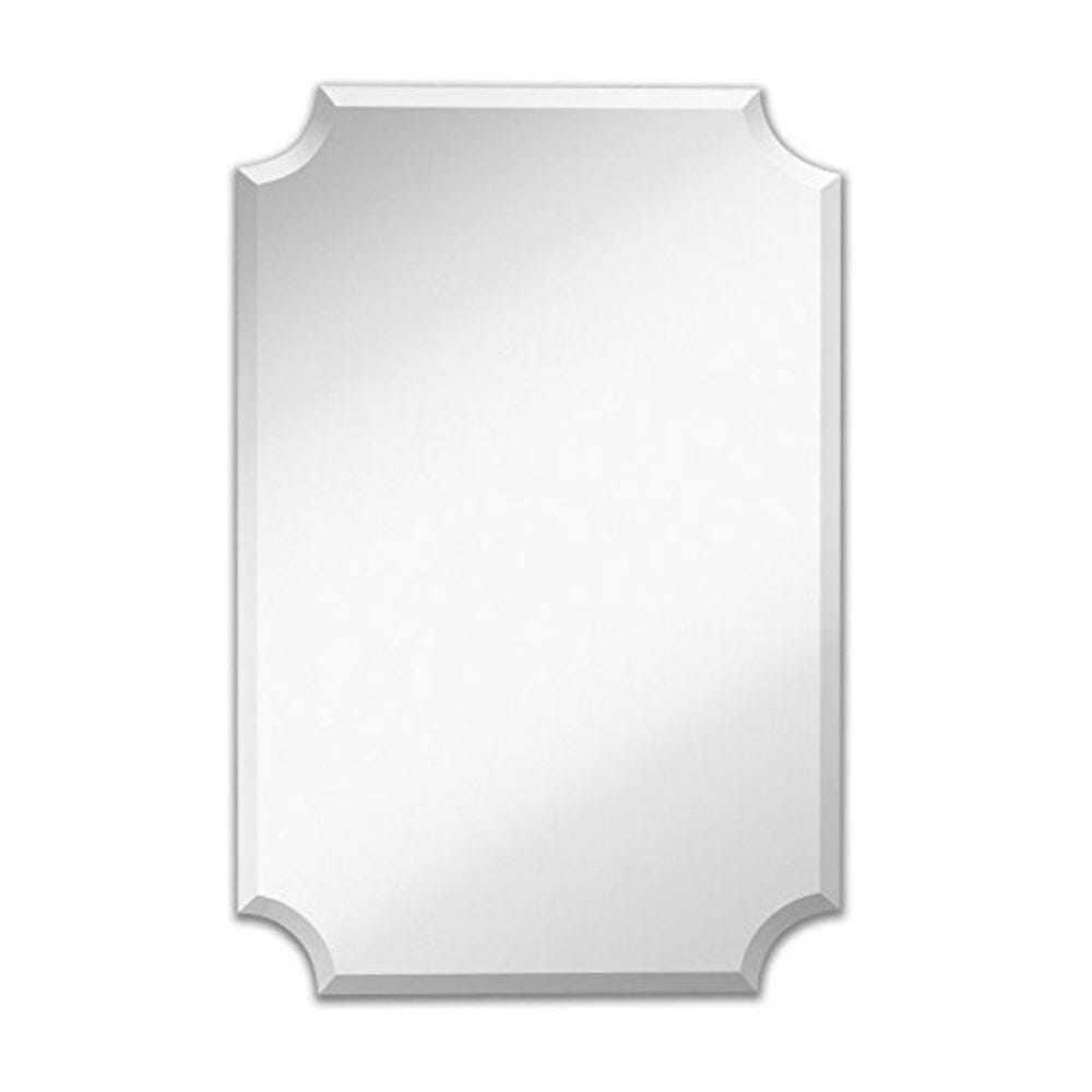 Large Beveled Scalloped Edge Rectangular Wall Mirror (24