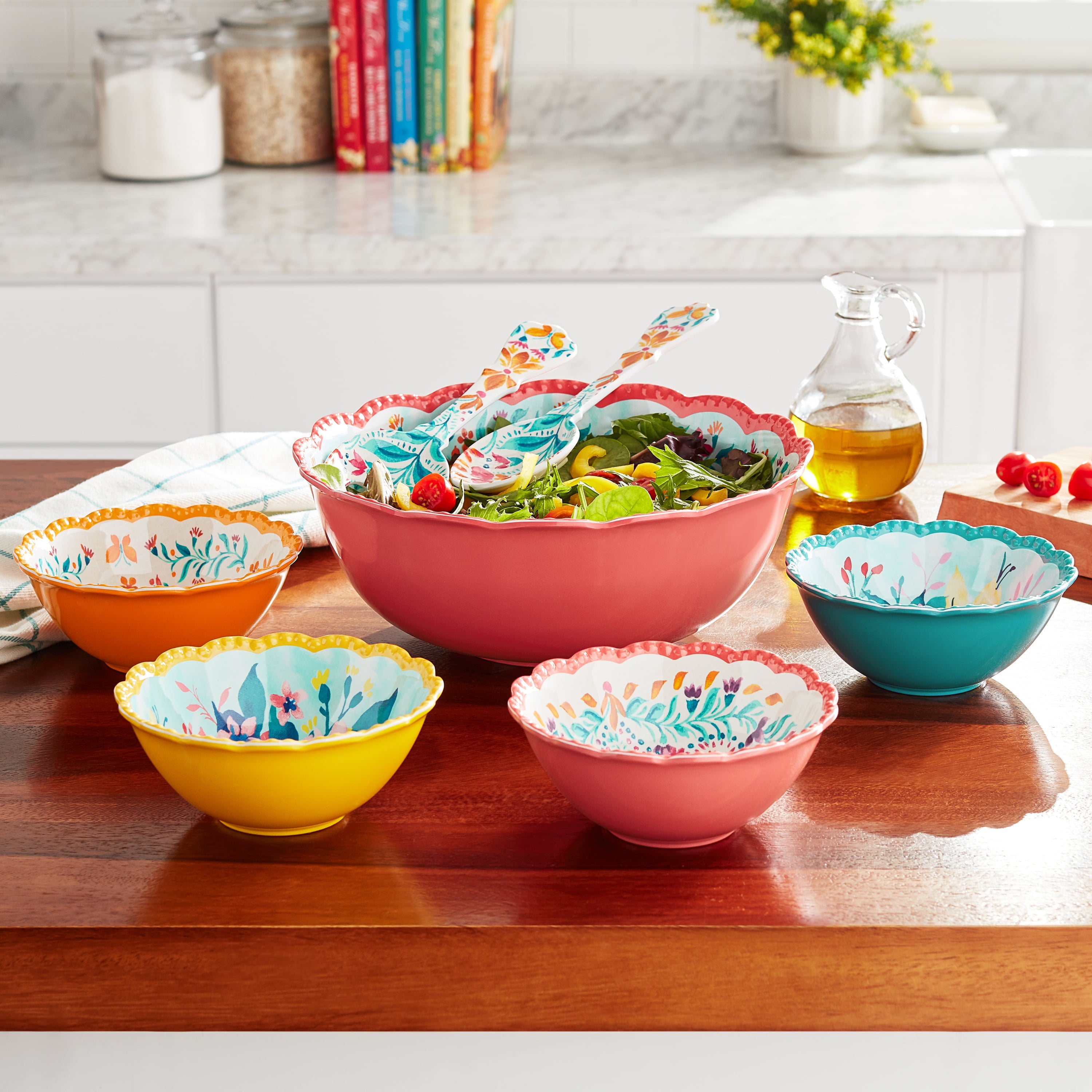 The Pioneer Woman Fresh Floral 7-Piece Serving Bowl Set