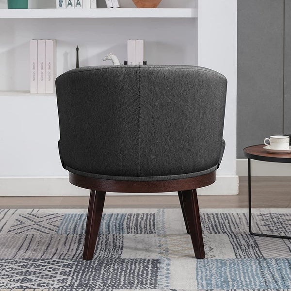 360-Degree Swivel Chair Armchair， Round Accent Barrel Chair in Wool Linen Fabric， Modern Leisure Arm Chair