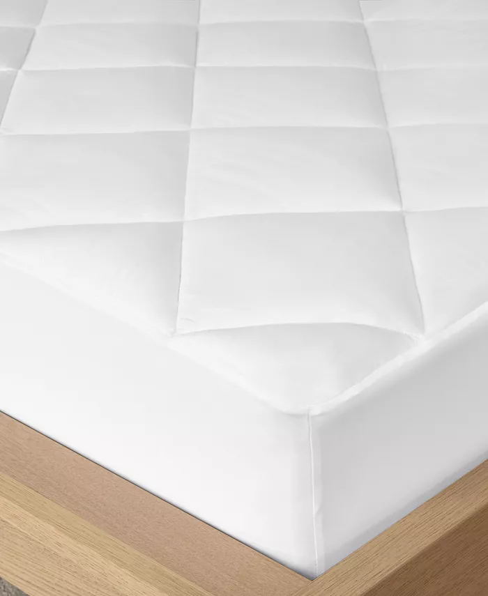 Madison Park Quiet Nights Quilted Diamond Down Alternative Waterproof 300 Thread Count Cotton Sateen Mattress Pad， Twin