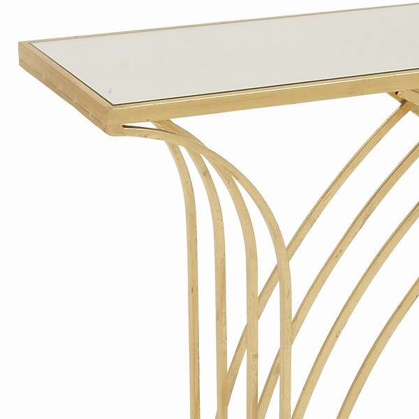 Gold Iron Modern Console Table 31 x 41 x 12 - 41 x 12 x 31