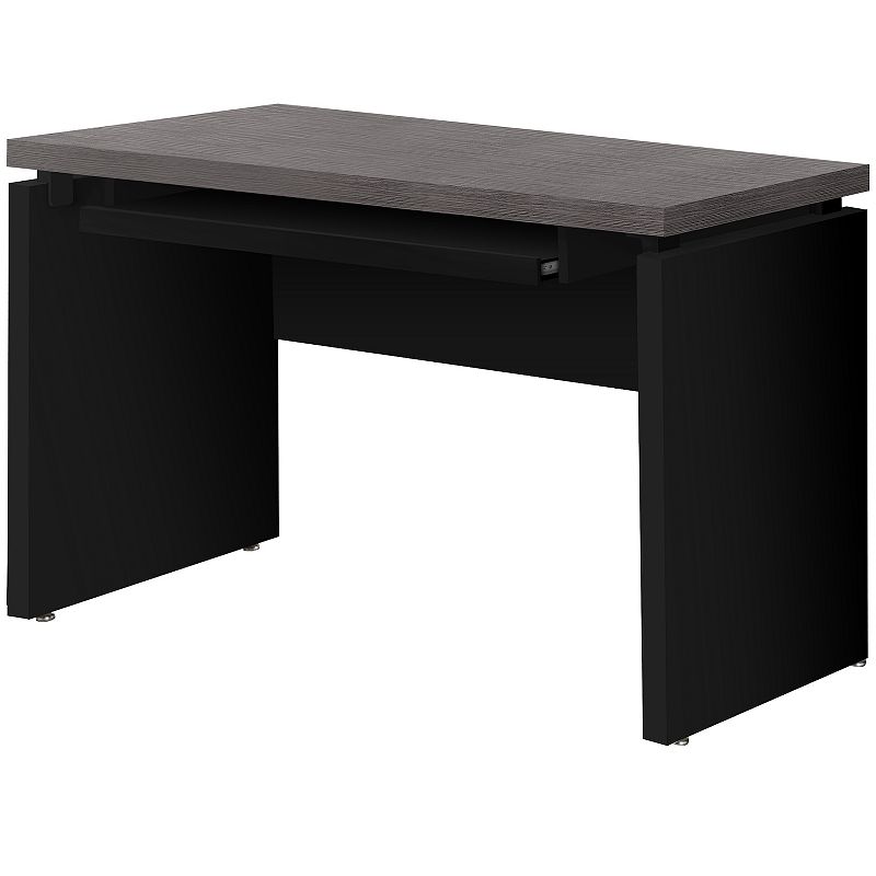 47.25 Black and Gray Rectangular Computer Desk with Keyboard Tray