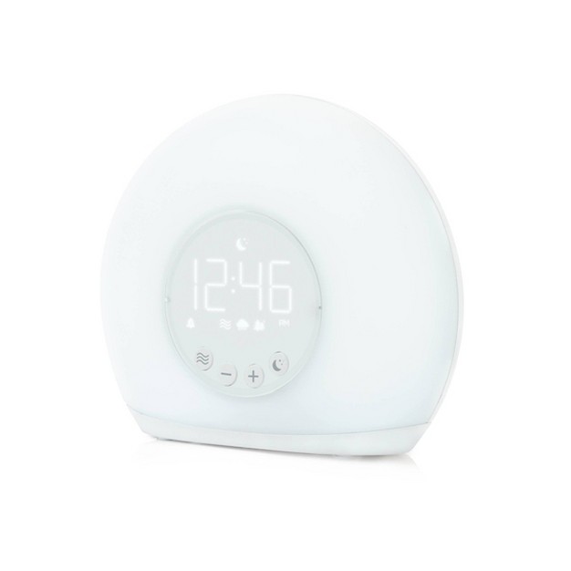 Moon Glow Alarm With Sunrise Wakeup Light Table Clock White Capello