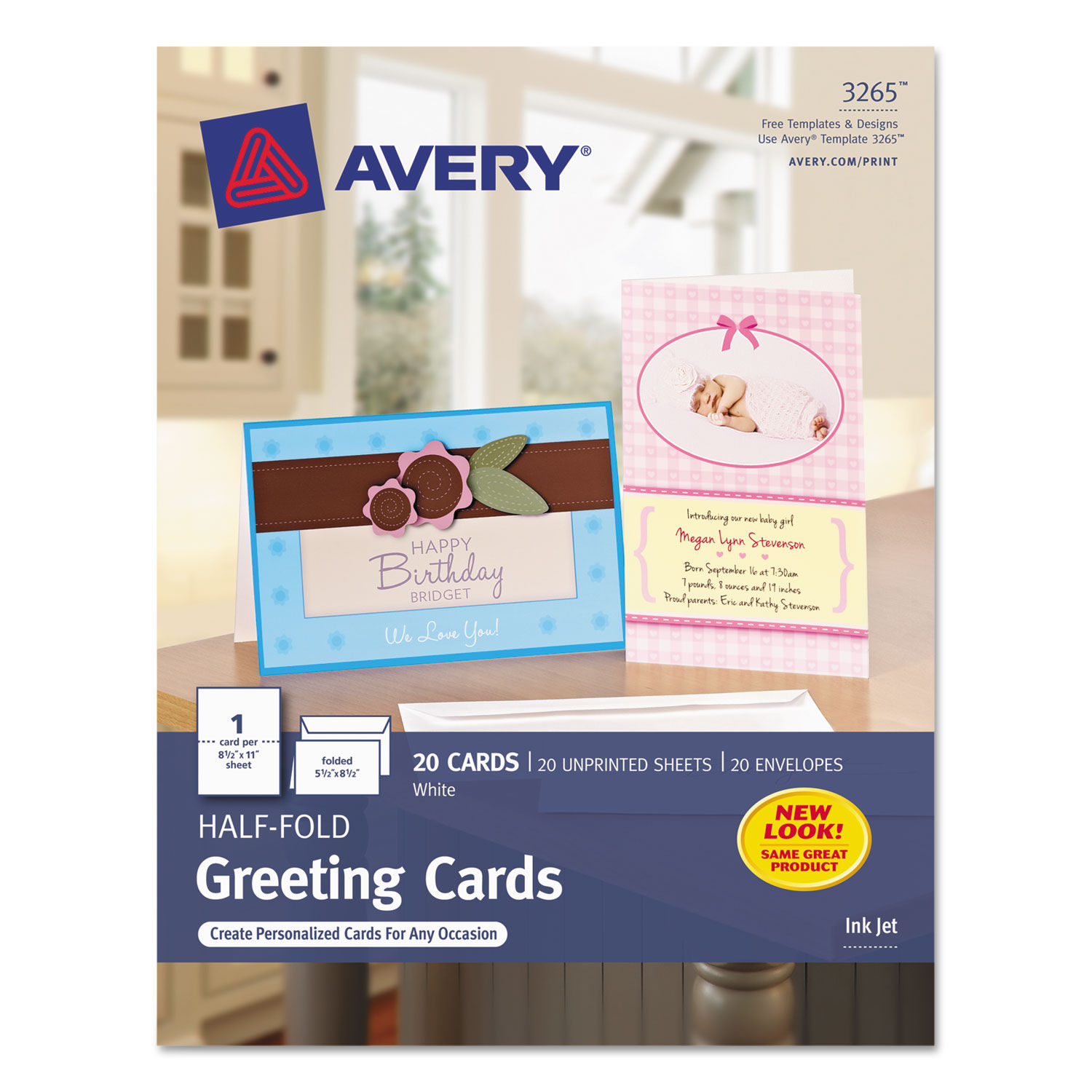 Half-Fold Greeting Cards with Matching Envelopes by Averyandreg; AVE3265