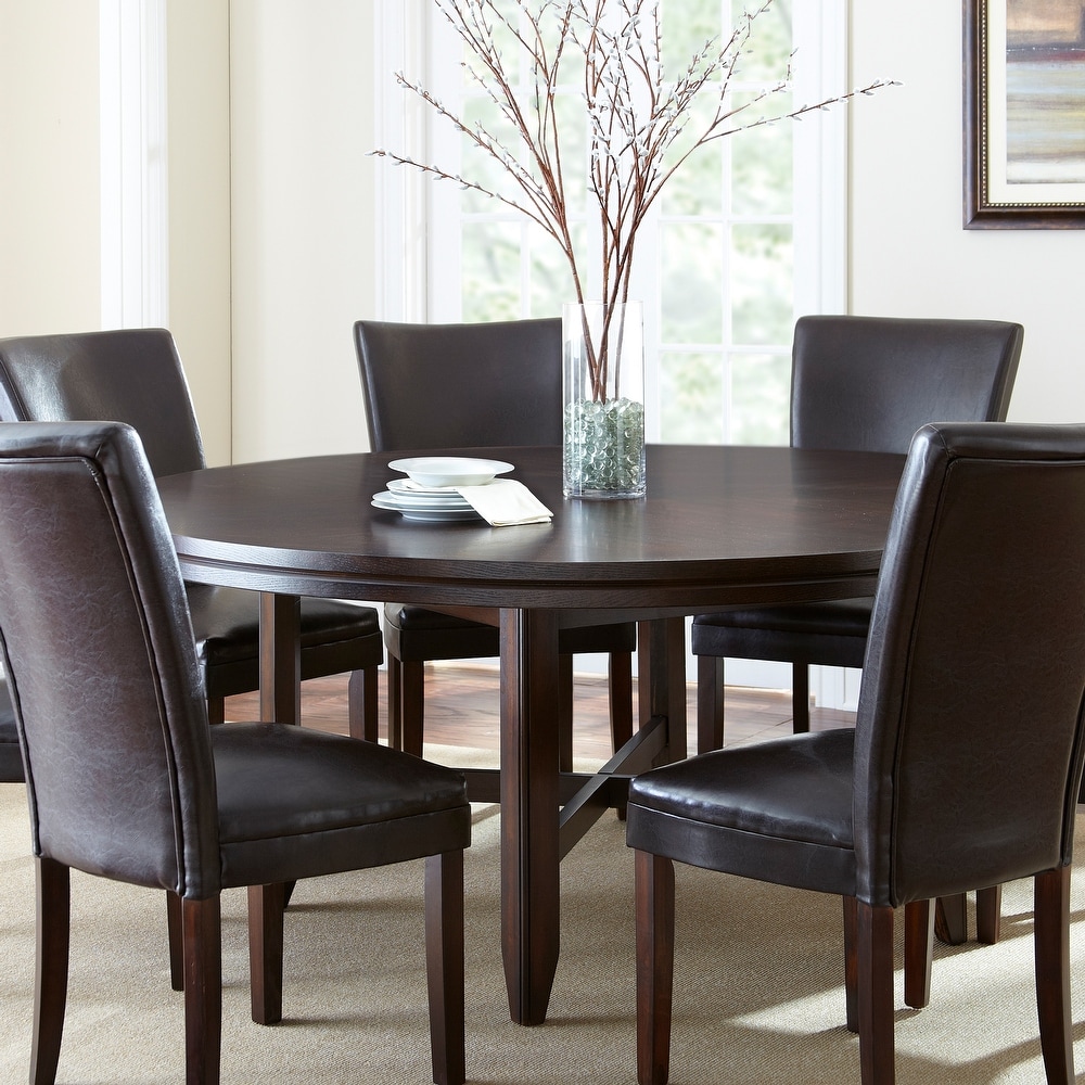 Hampton 72 inch Round Dining Table with Optional Lazy Susan by Greyson Living