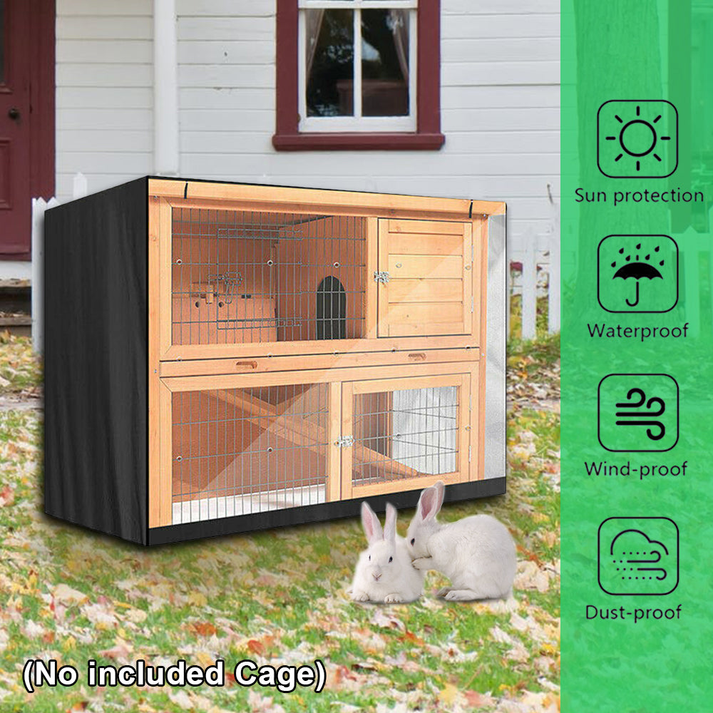 SENRISE Waterproof Rabbit Hutch Cover Double Hutches Cover Outdoor Garden Patio 122x50x105cm