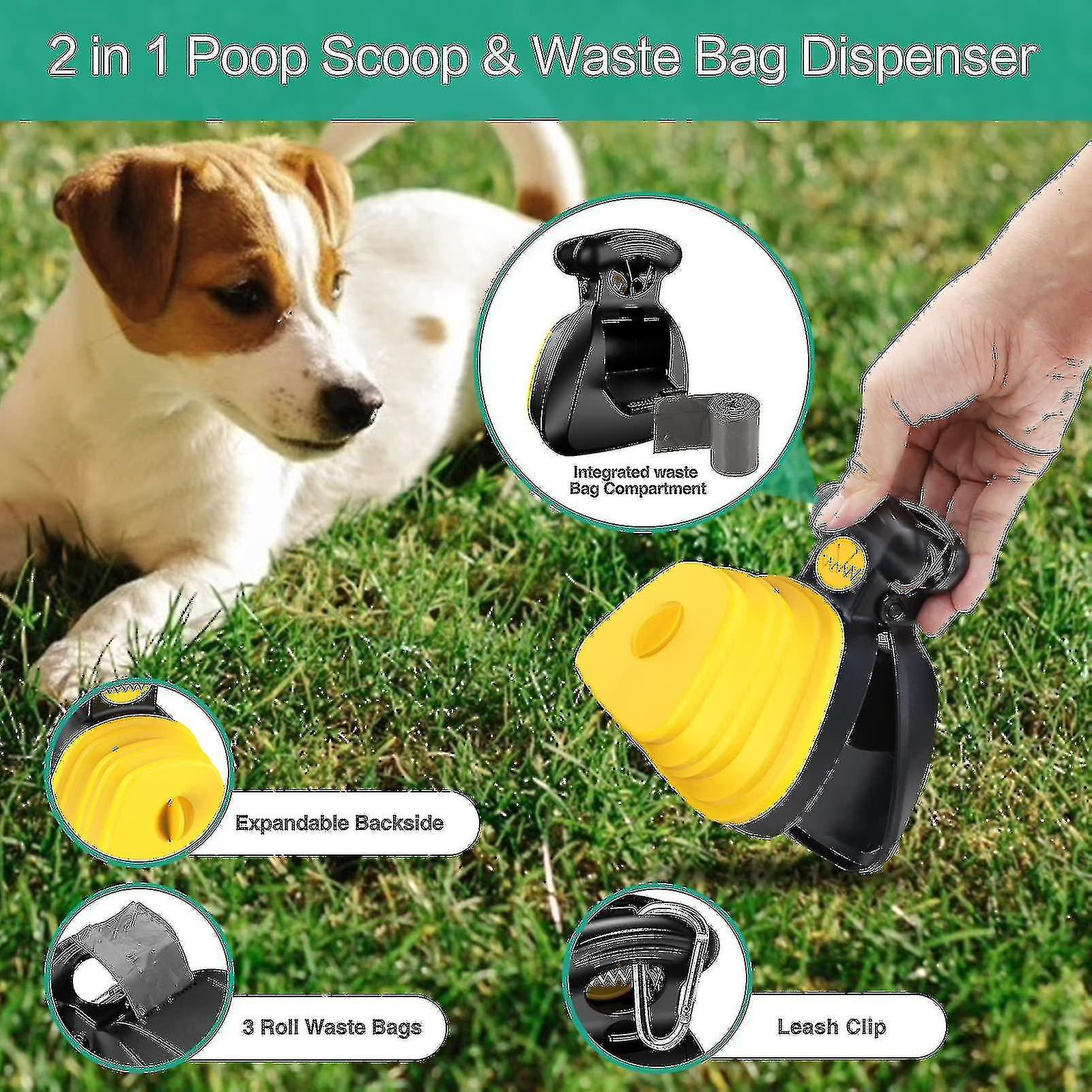 Portable Pet Toilet Waste Pickup With Bag Dispense， Sanitary Waste Pick Up For Dog And Cat