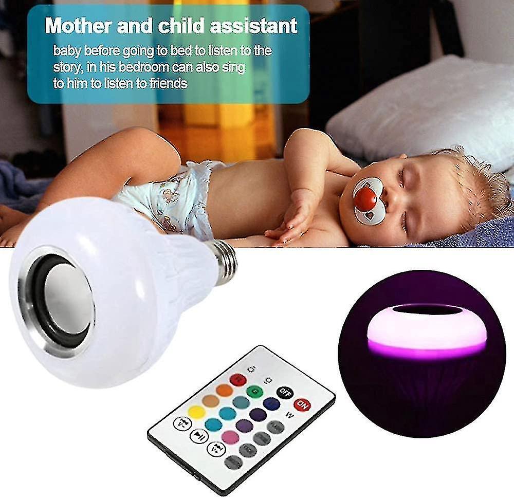 Bluetooth Light Bulb With Speaker Music Sync Rgb Color Changing Light Bulb With 24 Keys Remote Contr